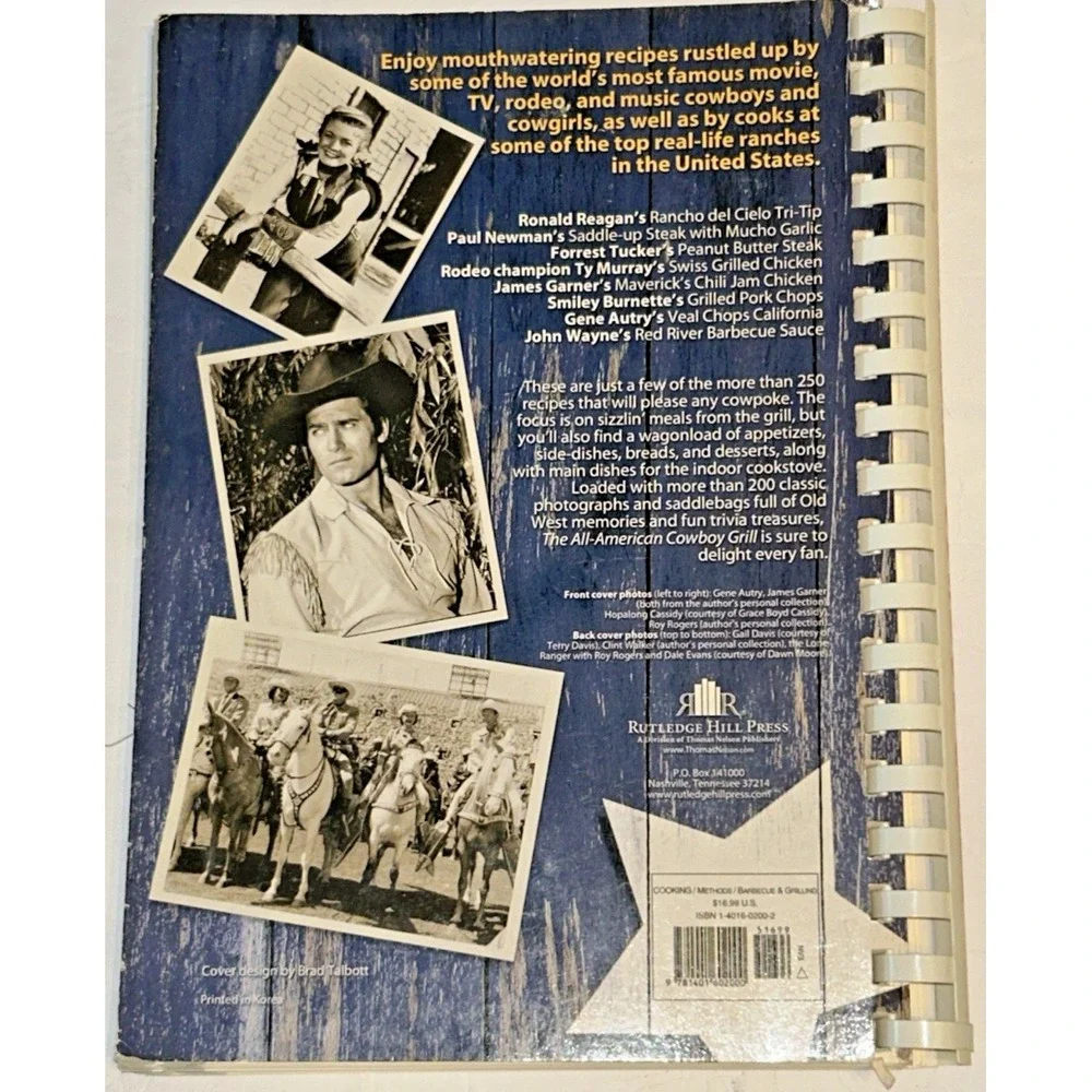 All-American Cowboy Grill Cookbook Western TV &‎ Movie Star Rodeo Ranch Recipes